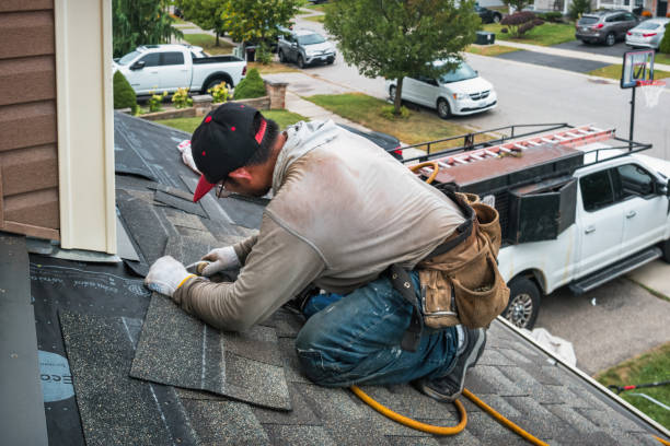 Professional Roofing technician working in Fultonham, OH